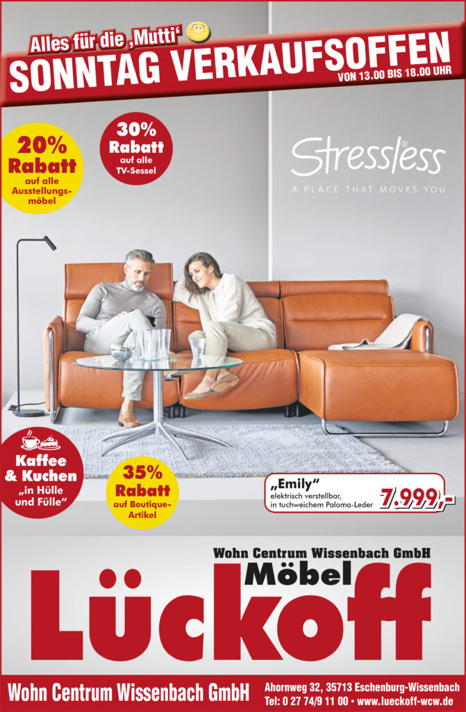 Dein Rabatt am verkaufsoffenen Sonntag | Möbel Lückoff 5 Rabatt